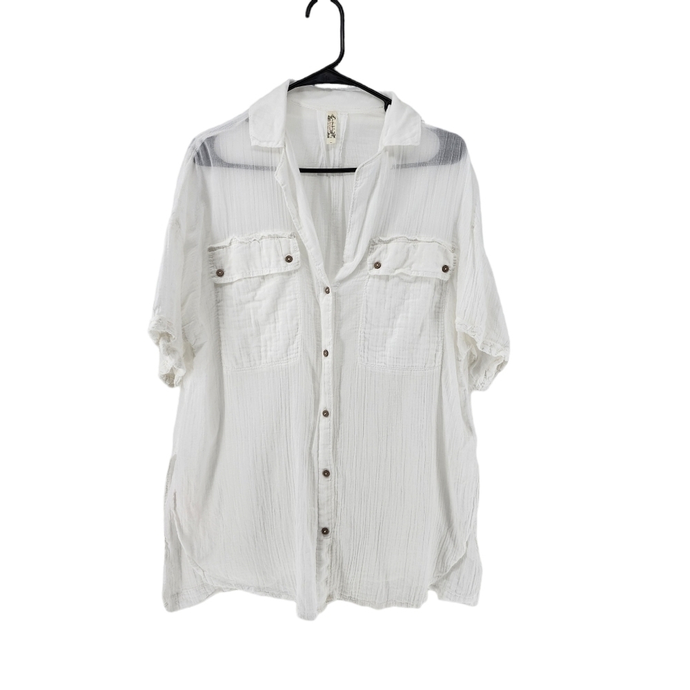 Free People Women's Short Sleeve Button Down Shirt - SP